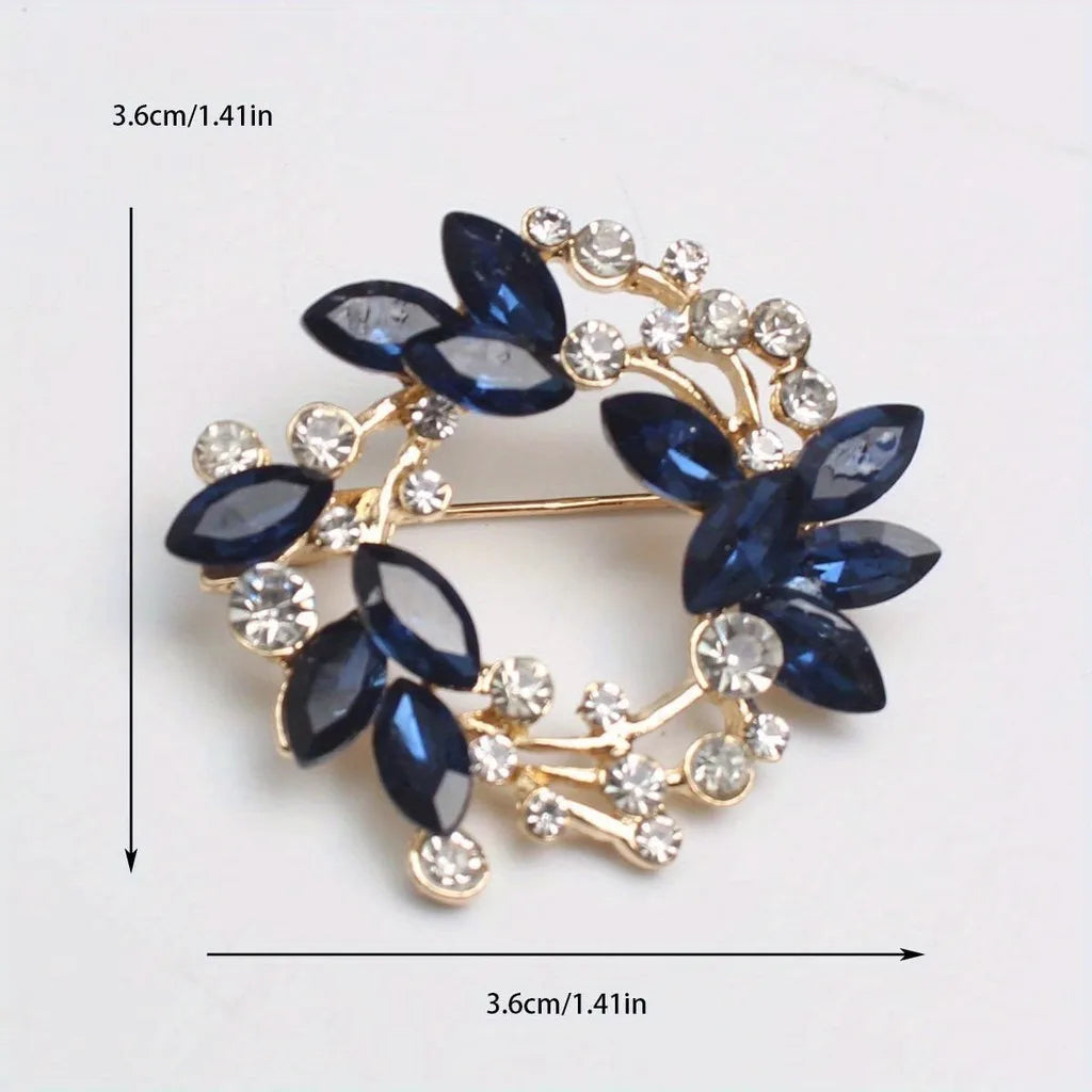 Wysokiej jakości broszka w kształcie liścia z kryształkami