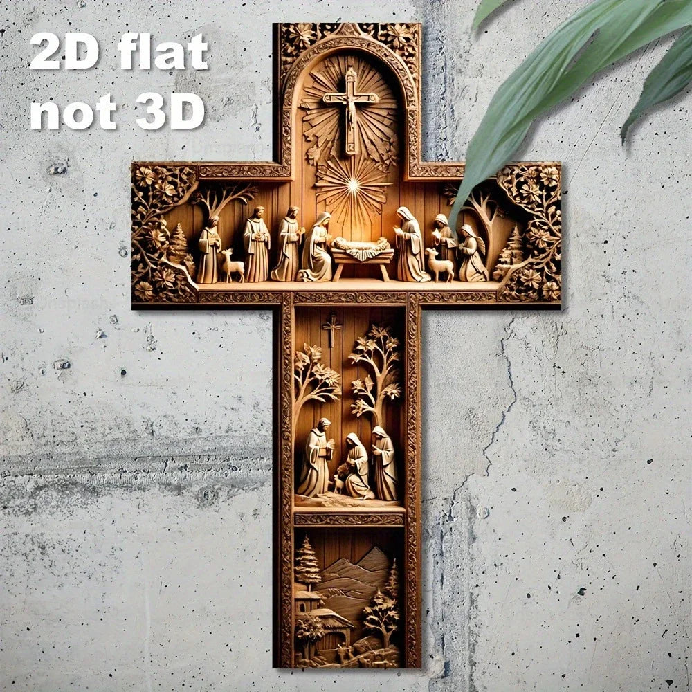 Krzyż drewniany 30 cm – płaski (2D)