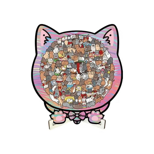 Holzpuzzle in Katzenform