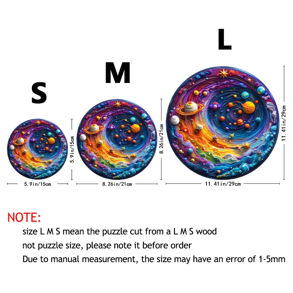 Drewniana układanka kosmiczna