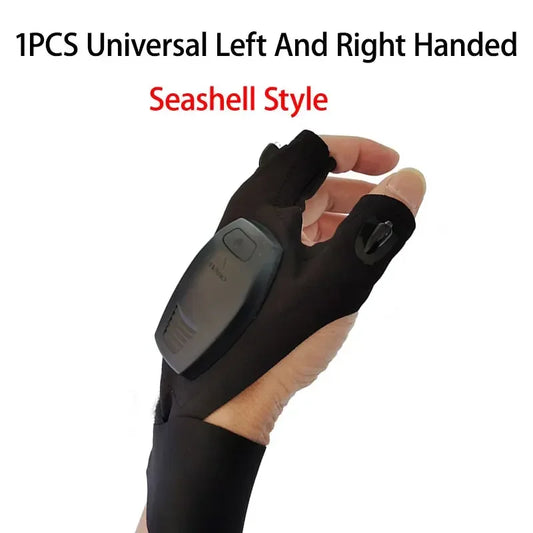 LED-Taschenlampen-Handschuhe – Fingerlose, Wasserdichte Leucht-Handschuhe für Angeln, Radfahren, Camping, Wandern & Rettung