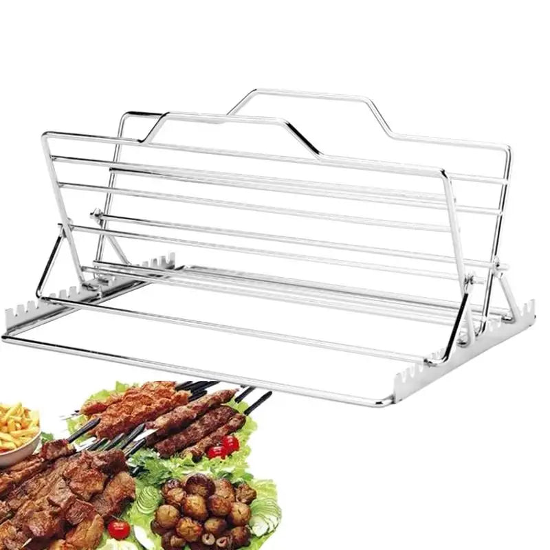 Chicken Roasting Rack Adjustable V-Shaped Turkey Tray Stainless Steel Roaster Rack Turkey Stand Kitchen Gadgets for Baking