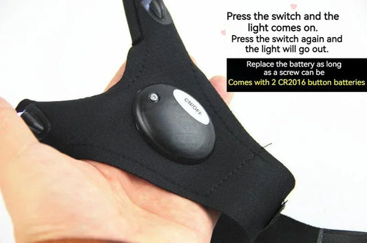 LED-Taschenlampen-Handschuhe – Fingerlose, Wasserdichte Leucht-Handschuhe für Angeln, Radfahren, Camping, Wandern & Rettung