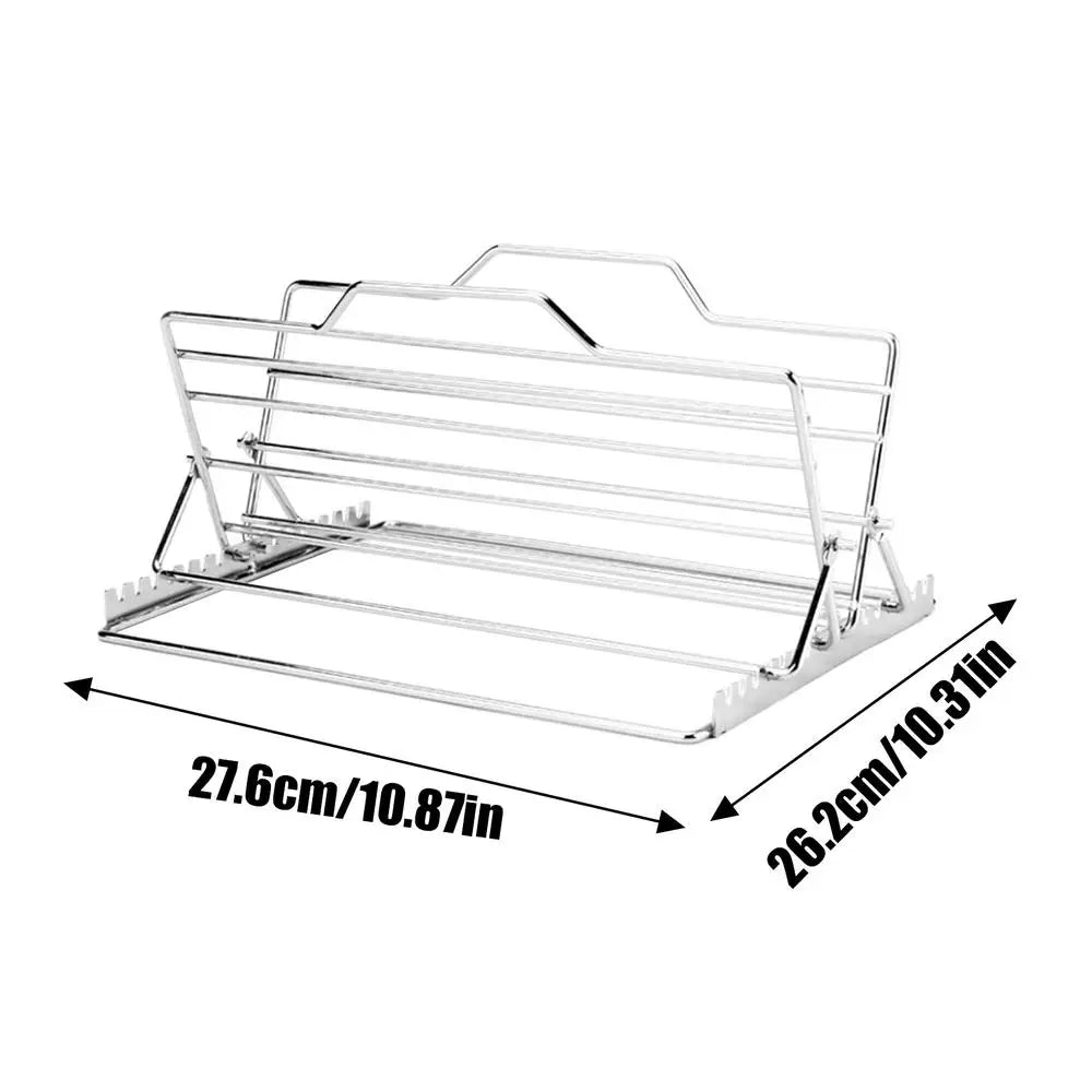 Chicken Roasting Rack Adjustable V-Shaped Turkey Tray Stainless Steel Roaster Rack Turkey Stand Kitchen Gadgets for Baking