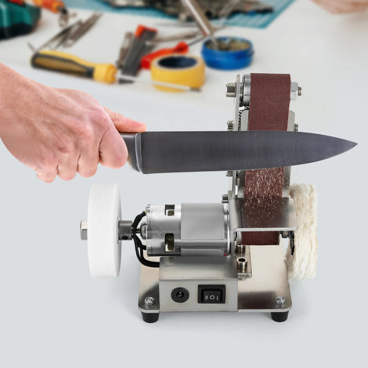 Mini Bandschleifer – Elektrischer Tisch-Schleifer mit 304 Edelstahl-Arbeitsfläche