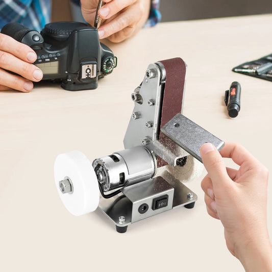 Mini Bandschleifer – Elektrischer Tisch-Schleifer mit 304 Edelstahl-Arbeitsfläche