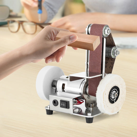 Mini Bandschleifer – Elektrischer Tisch-Schleifer mit 304 Edelstahl-Arbeitsfläche