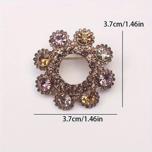 Hochwertige Blattbrosche mit Strasssteinen