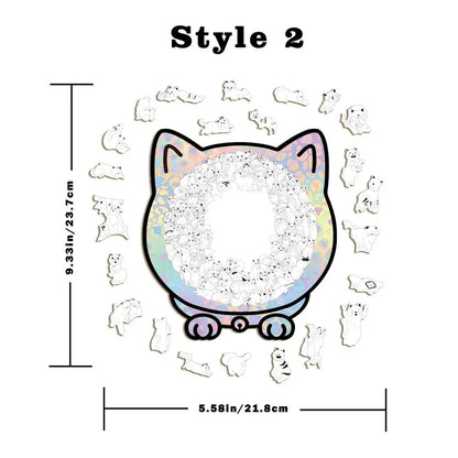 Holzpuzzle in Katzenform