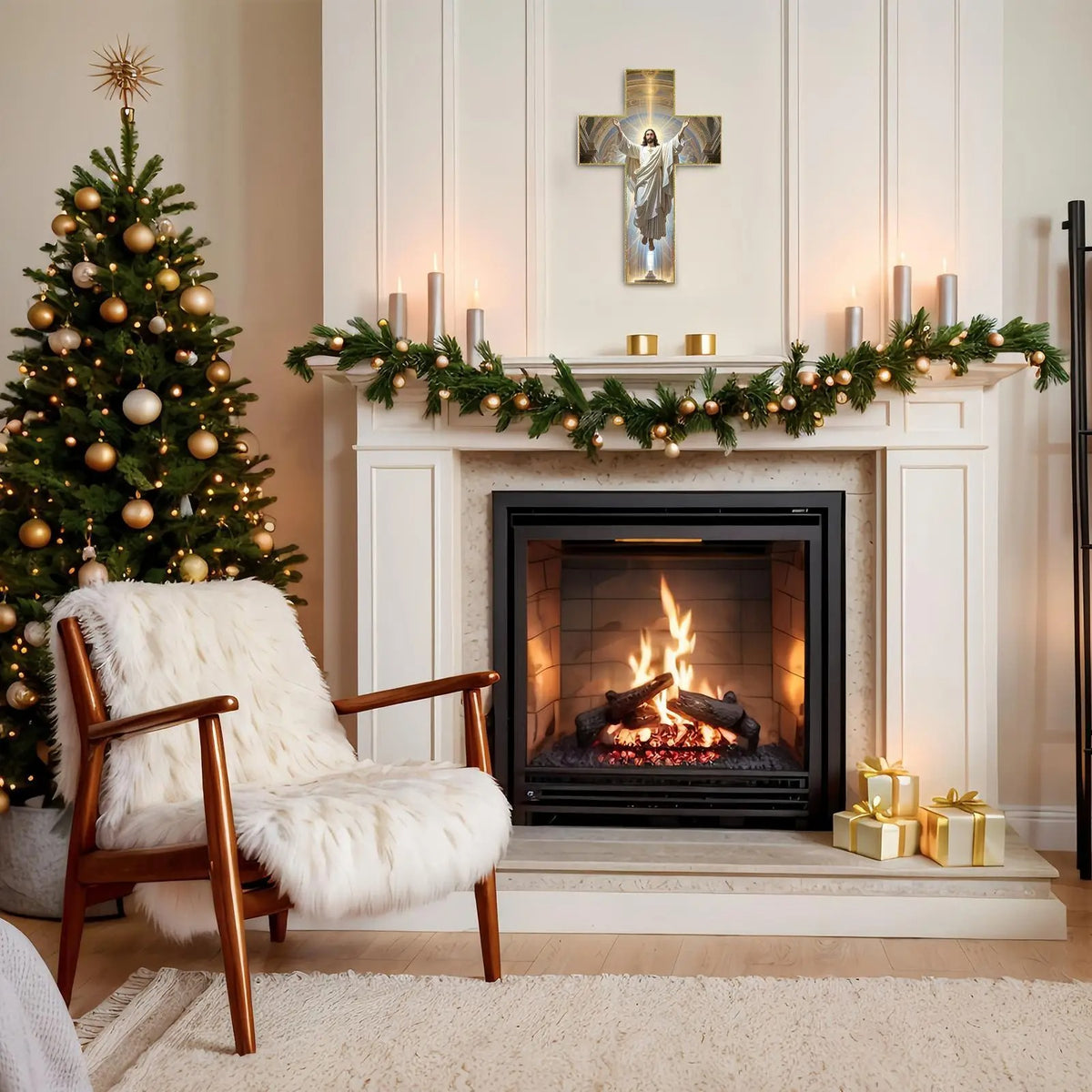 Krzyż drewniany 30 cm – płaski (2D)