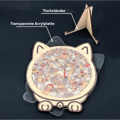 Holzpuzzle in Katzenform